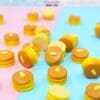 Miniature pancake stacks with butter on pastel backgrounds, by Stone Tower Miniature.