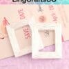White textured frames over a "Save the Date" card with pastel backgrounds, featuring wedding-themed elements.