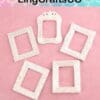 Five decorative white frames on a pink background under the LingCraftsCO logo.