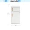 Miniature white cabinet with two doors, gold handles, and labeled dimensions: 12.8cm tall and 6cm wide.